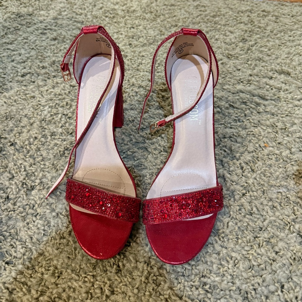 De Blossom Collection Red Glitter Heels